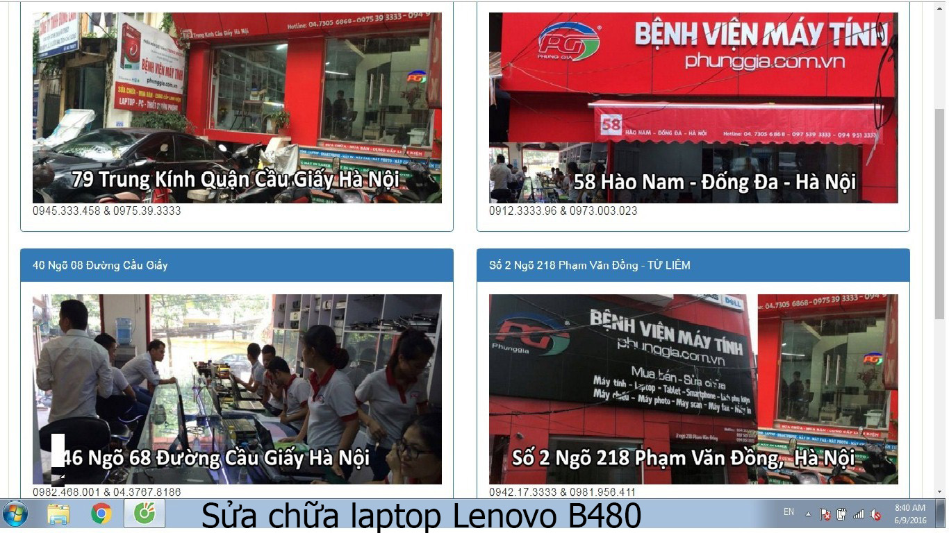 sửa chữa laptop Lenovo B480