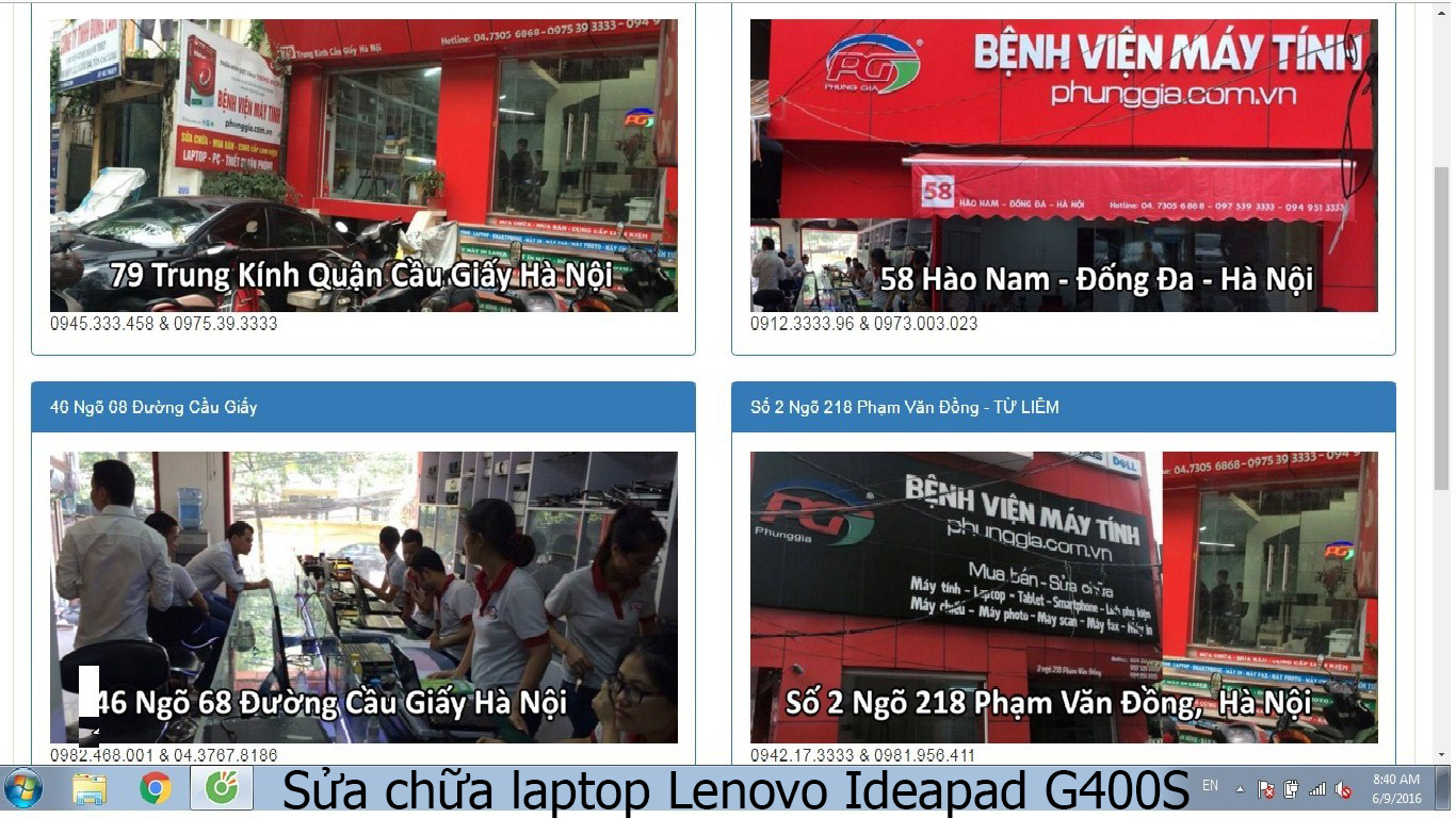 sửa chữa laptop Lenovo Ideapad G400S