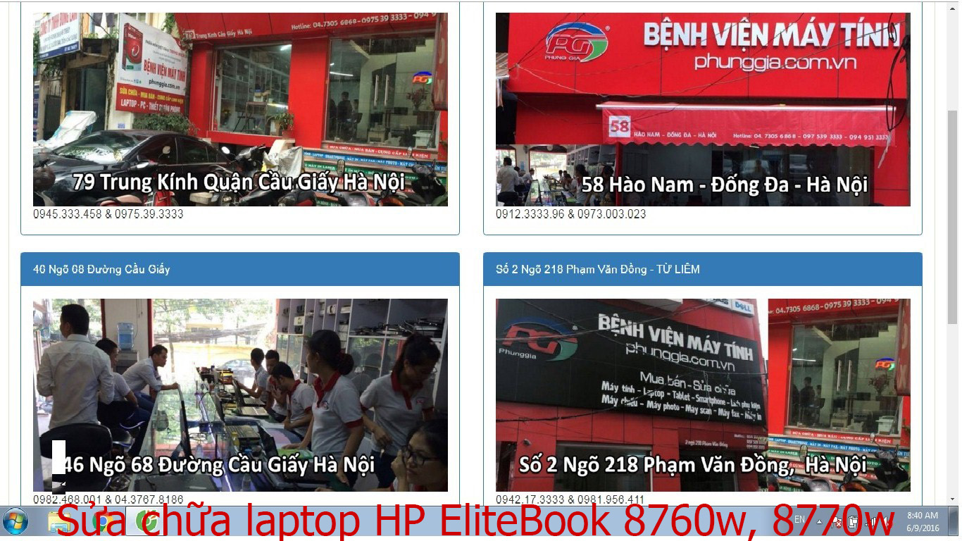 sửa chữa laptop HP EliteBook 8760w, 8770w, Folio 1040 G1, 9470m